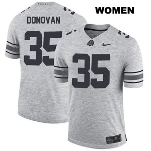 Women's NCAA Ohio State Buckeyes Luke Donovan #35 College Stitched Authentic Nike Gray Football Jersey WS20G06QP